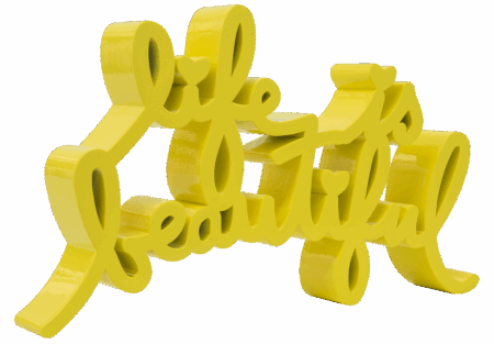 Life Is Beautiful - Neon Yellow Large